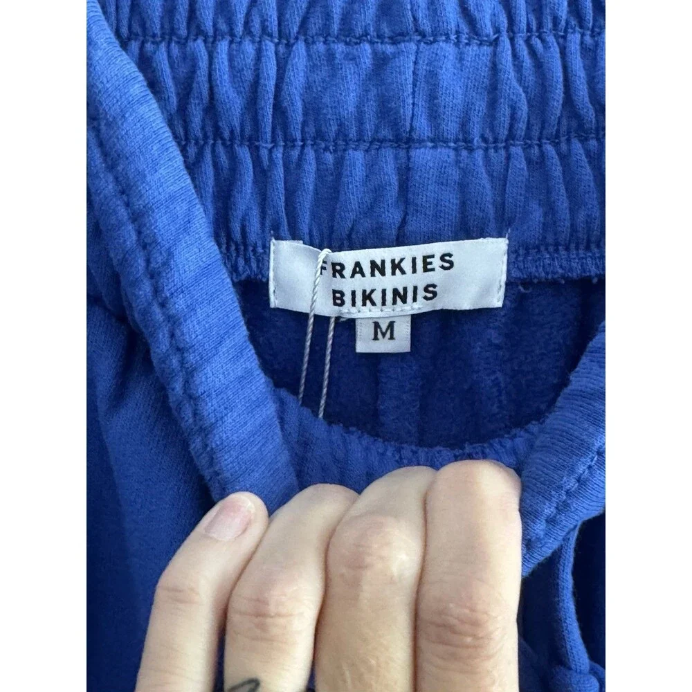FRANKIES BIKINIS Frank Sweatpants Joggers Swim Cover Blue Women's Sz M New
